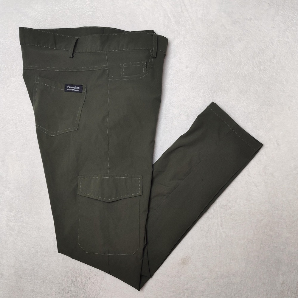 Nomad Pants Mens 32x32 Green Cargo Slim Coric Ripstop Microfiber Travel Work
